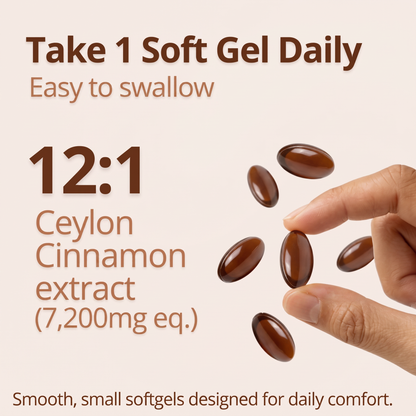 Casith Ceylon Cinnamon 7,200mg Equivalent MCT Oil Softgels