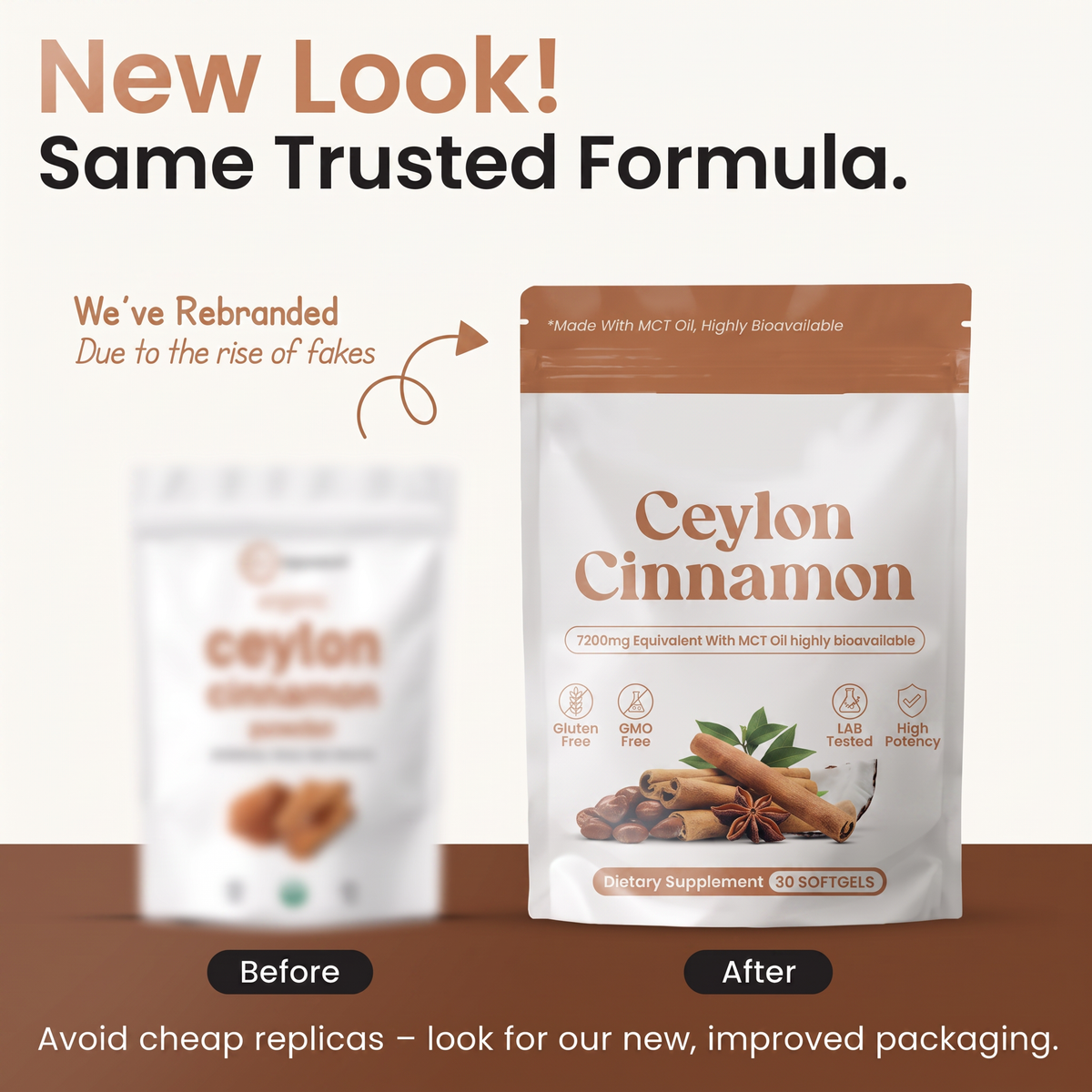 Casith Ceylon Cinnamon 7,200mg Equivalent MCT Oil Softgels